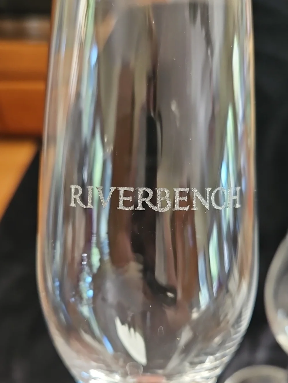 Riedel brand Riverbench Vineyard & Winery branded champagne flutes
